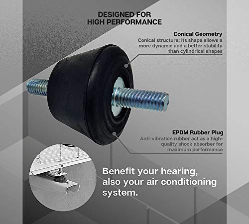 DOJA INDUSTRIAL | Silentblock Aire Acondicionado | M8 | PACK 4 | Amortiguador Soporte Aire Acondicionado Exterior | Taco Goma Antivibracion | Sinenblock Goma | Silenblock Goma Soporte Amortiguador