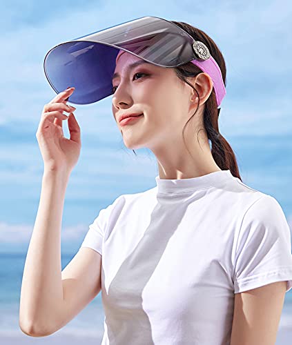 DORRISO Gorra de Sol Hombre Mujer Sombrero Anti-UV Protector Solar Visera Viajar Excursionismo Playa Unisex Viseras Púrpura