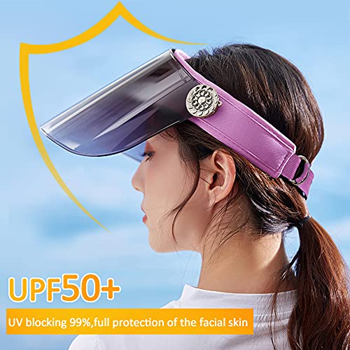 DORRISO Gorra de Sol Hombre Mujer Sombrero Anti-UV Protector Solar Visera Viajar Excursionismo Playa Unisex Viseras Púrpura