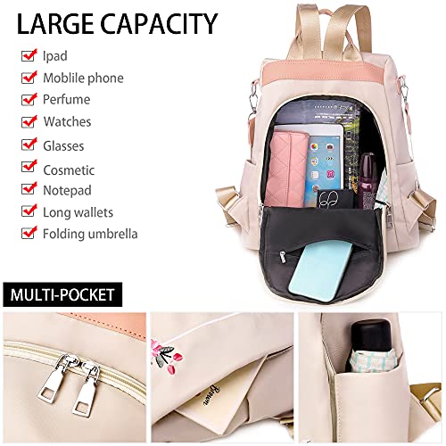 DORRISO Mochila de Mujer Lindo Nylon Bolso Anti-Robo Bolsa de Viaje Bolsa Gran Capacidad Ligera Vacaciones Bolsas de Hombro Backpack Mochila de Señoras Negro