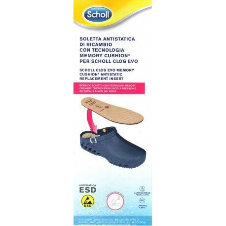 Dr. Scholl - Plantilla antiestática de recambio con Memory Cushion para Clog Evo 39/40