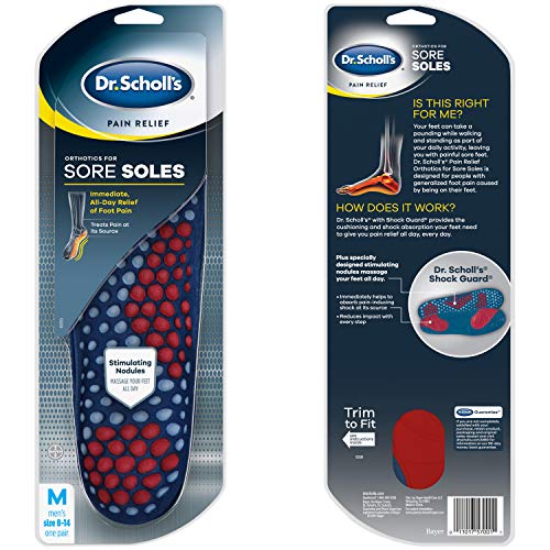 Dr. Scholl's - Suela ortopédica para alivio del dolor para hombre, 1 par, talla 36 - 40, Versión nueva, 1 Pair (New), 1