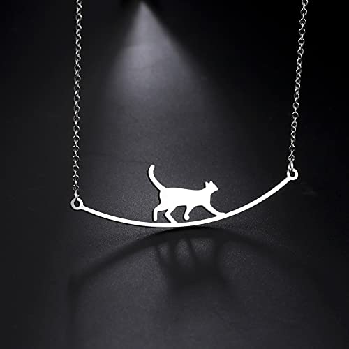 Dreamtimes Collar de gato con animal para mujer de acero inoxidable collar de gato perezoso collar de perro para niñas lindo cachorro animal colgante divertido joyería animal (Gato perezoso)