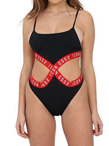 DSQUARED2 Beachwear Mujer Black-Red D6BG32870 016, Negro , 44