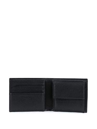 DSQUARED2 Moda De Lujo Hombre WAM001512903257M063 Negro Cuero Billetera | Otoño-invierno 20