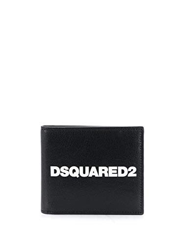 DSQUARED2 Moda De Lujo Hombre WAM001512903257M063 Negro Cuero Billetera | Otoño-invierno 20