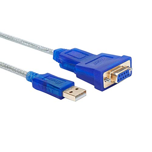 DTech Cable adaptador de USB 2.0 a RS232 DB9 para mujeres, compatible con Windows 10, 8, 7, Mac, Linux (azul)