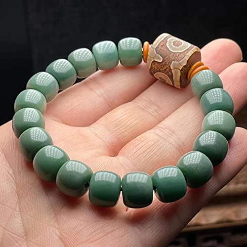 Duobao Patina Color Bodhi Root Beads Jade White Bodhi Ziyin Pulsera verde Pulsera de pareja Artesanía