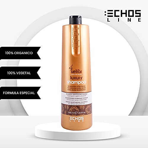 Echosline Seliàr Champú de Lujo de hidratación intensa para cabellos Secos y deshidratados-1000 ml, Multicolor, 1L