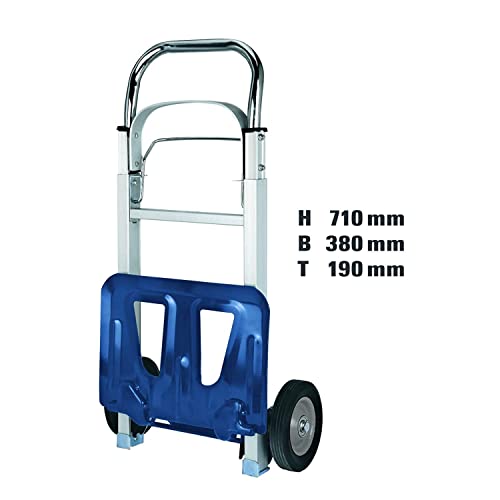 Einhell Carretilla de mano plegable - BT-HT 90. Con capacidad de 90 kg y pala plegable. Bloqueo para empuñadura extensible. Bastidor de aluminio haciéndolo ligero y facilitando su trasporte