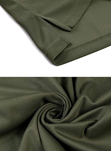 EKLENTSON Hombre Camisas - Polos de Golf de Manga Larga Casuales y Ligeros Camisas de Deporte Militar Verde Militar Talla L