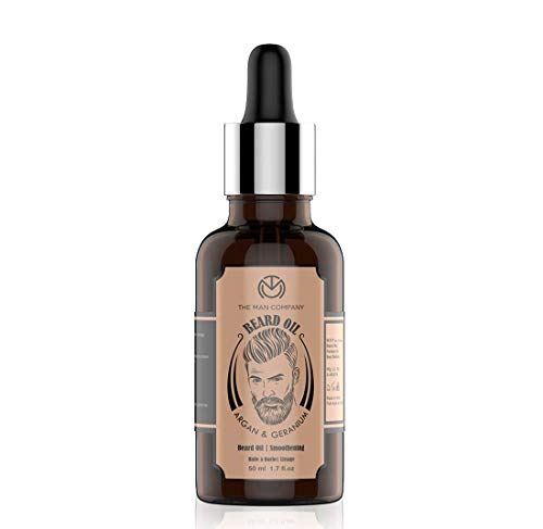 El aceite del pelo del aceite de geranio -Argan y hombre de empresa que alisa la barba (50 ml)