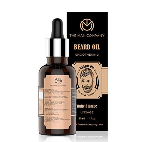 El aceite del pelo del aceite de geranio -Argan y hombre de empresa que alisa la barba (50 ml)