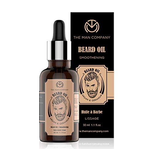 El aceite del pelo del aceite de geranio -Argan y hombre de empresa que alisa la barba (50 ml)