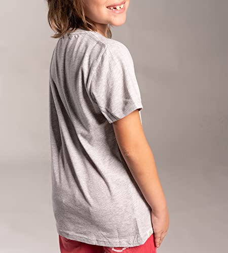 El Niño Tarifa Sweetwear. Camiseta de niños de Cuello Redondo en Color Gris. Estampado en Formato Bolsillo con Estampado (10)