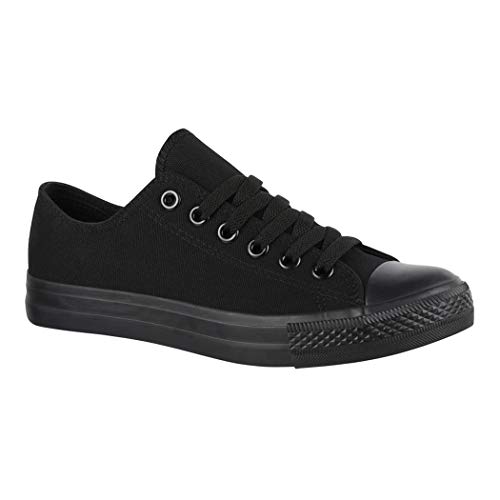 Elara Zapatilla de Deporte Unisex Low Top Textil Chunkyrayan Todo Negro ZY9032 Allblack-44