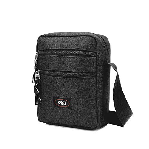 Eleccio Bella Bandolera Bolso Impermeable con Bolsillo Multiuso Hombre 2.5 Litros (Negro)