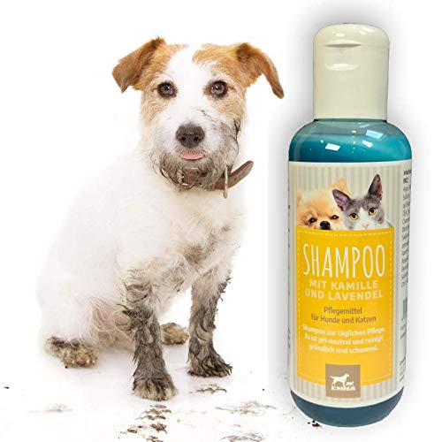 EMMA Champú para Perros y Gatos I Cuidado del Pelo con manzanilla I pH Neutro y Suave I para Pieles sensibles I Limpia Suavemente I 250ml