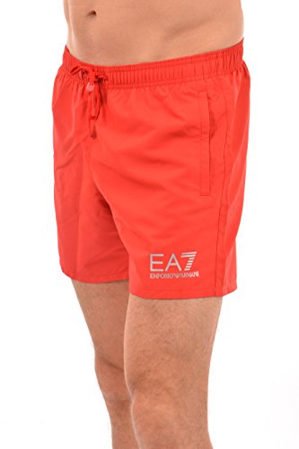 Emporio Armani Ea7 Natación Pantalones Cortos De Hombres, Rojo/plata XX-grande