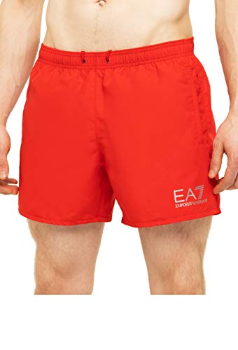 Emporio Armani Ea7 Natación Pantalones Cortos De Hombres, Rojo/plata XX-grande