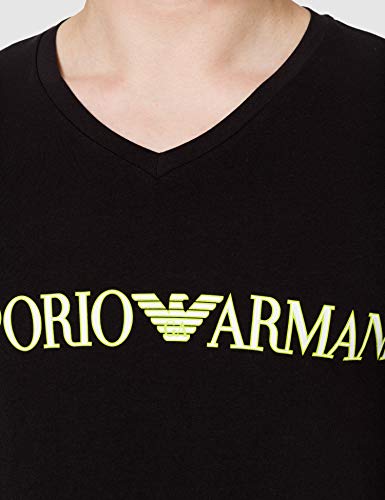 Emporio Armani Underwear Megalogo-Camiseta, Negro, L para Hombre