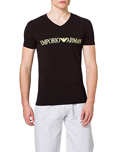 Emporio Armani Underwear Megalogo-Camiseta, Negro, L para Hombre