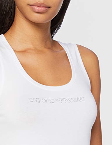 Emporio Armani Underwear Tank Iconic Cotton Camiseta, Blanco (White), XS para Mujer