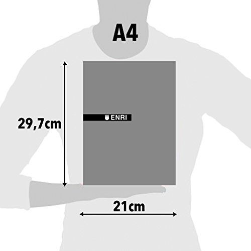 Enri - Folios A4, Recambio 100 Hojas Blancas Lisas, 80 gr