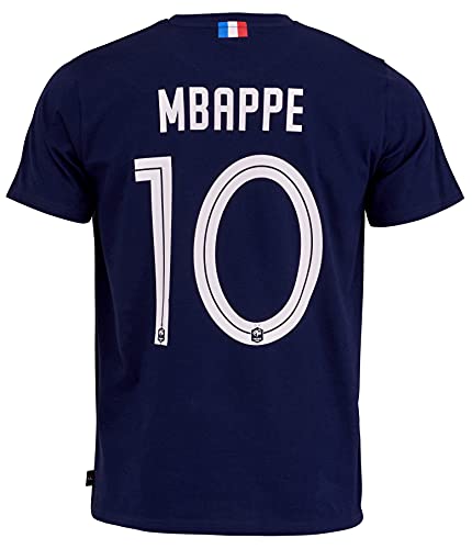 Equipo de Fútbol de Francia, camiseta de la FFF – Jugador Kylian Mbappe – Colección oficial en talla para niño., Niños, azul, 14 años