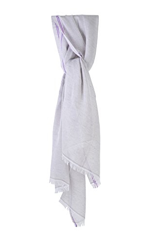 Ermenegildo Zegna Bufanda Hombre Gris Blanco A rayas algodón 198 cm x 90