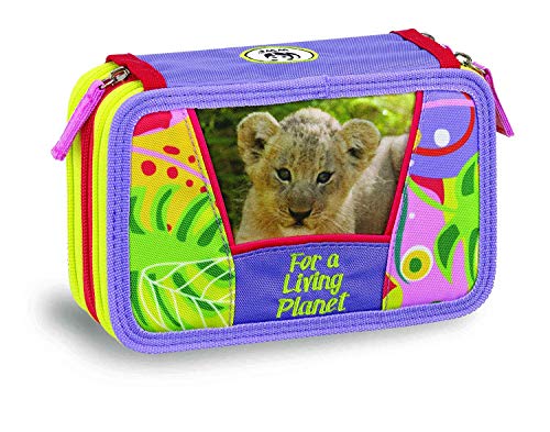 Estuche completo de 3 cremalleras con Frixion WWF Jungle