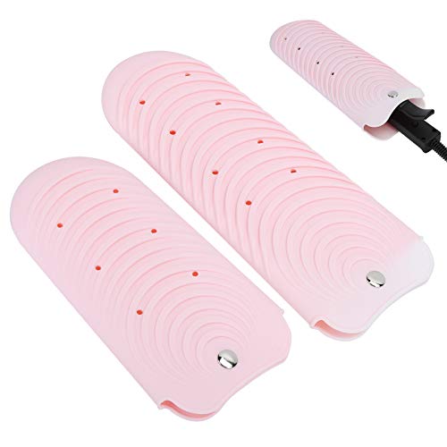 Estuche de Silicona Resistente Al Calor, 2 Pcs Estuche de Silicona Resistente Al Calor, Protector Térmico Cubierta de Soporte para Plancha Plana para Plancha de Pelo Rizadores(Rosado)