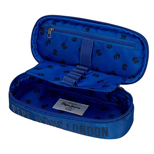 Estuche Pepe Jeans Overlap con Organizador, Azul, 22x5x9 cms