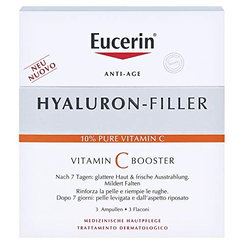 Eucerin Hyaluron Filler - +3x Effect Vitamin C Booster Siero Anti-Age, 3 pezzi