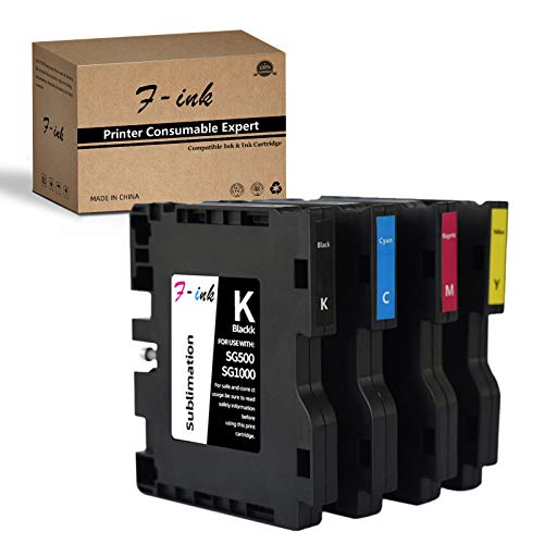 F-ink Cartuchos de tinta de sublimación compatibles con impresora Sawgrass Virtuoso SG500 SG1000, 4 colores (negro, cian, magenta amarillo) (versión B)