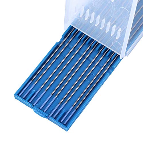 Fafeicy 10pcs 1.6mm WL20 Electrodo Tungsteno Azul, Electrodos de soldadura de tungsteno Electrodo lantanado Punta azul(1.6 * 150mm)