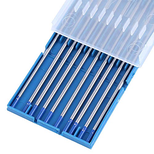 Fafeicy 10pcs 1.6mm WL20 Electrodo Tungsteno Azul, Electrodos de soldadura de tungsteno Electrodo lantanado Punta azul(1.6 * 150mm)