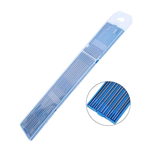 Fafeicy 10pcs 1.6mm WL20 Electrodo Tungsteno Azul, Electrodos de soldadura de tungsteno Electrodo lantanado Punta azul(1.6 * 150mm)