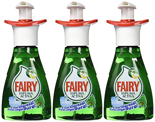 Fairy Espuma Activa - Lavavajillas, pack de 3x 375 ml (Total 1125 ml)