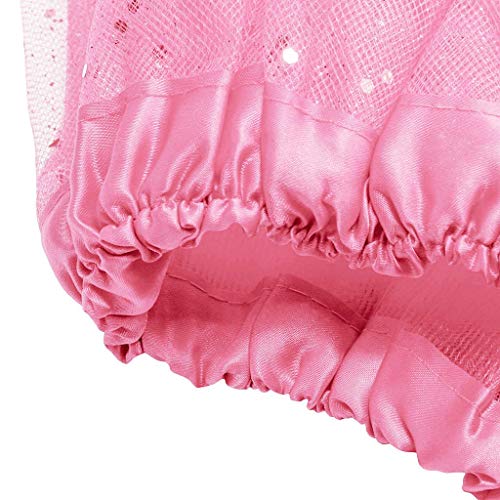 Falda de Tutu Mujer,SHOBDW Niños Princesa Pettiskirt Regalo de cumpleaños Sólido Paillette Elástico 3 Capas Fluffy Mini Falda Corta Adulto Rendimiento Traje Baile Falda(Rosado)