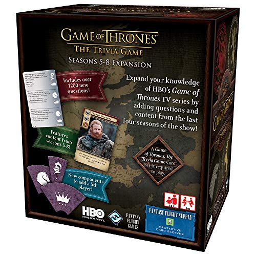 Fantasy Flight Games- HBO Trivia de Juego de Tronos: Expansión de Las Estaciones 5-8, Multicolor (HBO17)