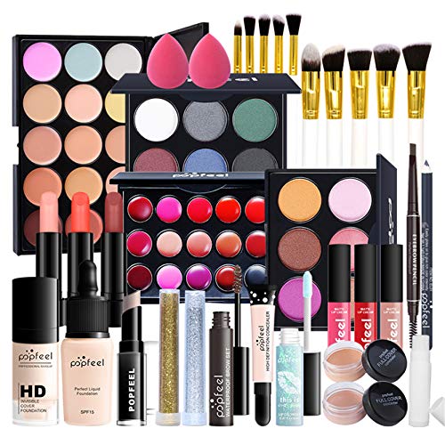 FantasyDay Juego de Maquillaje All in One Makeup Gift Set Incluye Corrector Camuflaje, Brillo de Labios, Brochas, Mascara, Sombra de Ojos, Delineador de Ojos, Lápiz de Cejas, Lápiz Labial #4