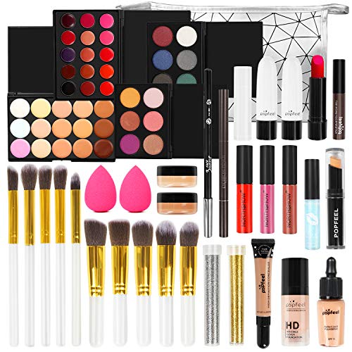 FantasyDay Juego de Maquillaje All in One Makeup Gift Set Incluye Corrector Camuflaje, Brillo de Labios, Brochas, Mascara, Sombra de Ojos, Delineador de Ojos, Lápiz de Cejas, Lápiz Labial #4