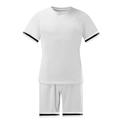 feftops Chándal para De Hombre Verano Ropa Casual Deportiva Camiseta+Shorts Chándales Color SóLido Traje Casual Cómodamente de Jogging Traje Deportivo