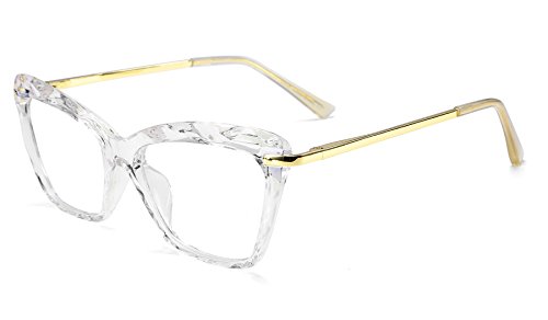 FEISEDY Gafas de ojo de Gato para Mujer Lentes Transparentes Marco de Cristal Gafas de Mujer B2440