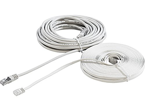 Fibrionic Network Solutions Ligawo - Cable de red (cat. 5e, plano, 20 m), color blanco