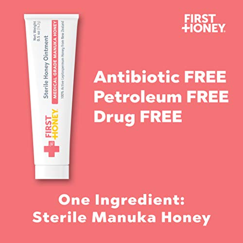 FIRST HONEY Sterile Manuka Honey Ointment |100% Medical Grade Manuka Honey for Minor Burns, Wounds, and Cuts | Chemical-Free and Drug-Free|1 Ounce (Pack of 1)