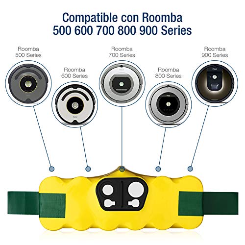 FirstPower 14.4V 5000mAh Ni-MH Batería de Repuesto Compatible con iRobot Roomba 500 510 520 530 532 535 540 550 552 555 560 562 570 580 581 582 585 595 600 610 620 630 631 650