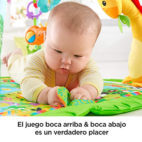 Fisher-Price Gimnasio Musical Infantil Animalitos de la Selva - Juguete - Con Música, Luces, Sonidos y Manta Lavable - Regalo para Bebés de 0+ Meses