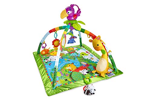 Fisher-Price Gimnasio Musical Infantil Animalitos de la Selva - Juguete - Con Música, Luces, Sonidos y Manta Lavable - Regalo para Bebés de 0+ Meses